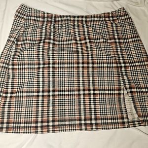 Pink Plaid Mini Skirt